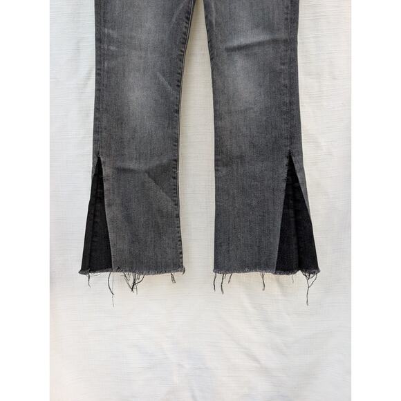 Frame Denim Women's Le Crop Mini Boot Jeans Sz 25 Raw Hem Charcoal Black - Picture 3 of 6